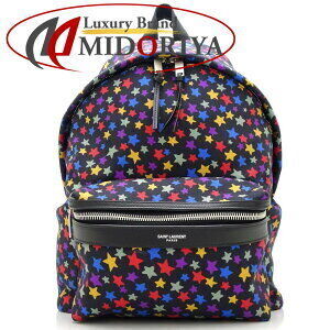 Saint Laurent Paris YSL City Backpack Multicolor Canvas Star